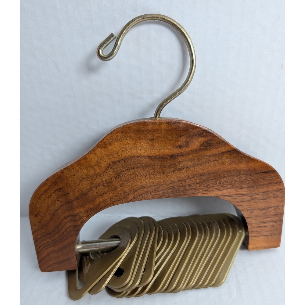 Vintage Mite Inc Chicago Wooden Belt Tie Rack Hanger Metal Hooks